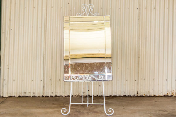 Large mirror on easel
