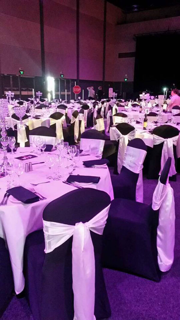 Black lycra chair covers