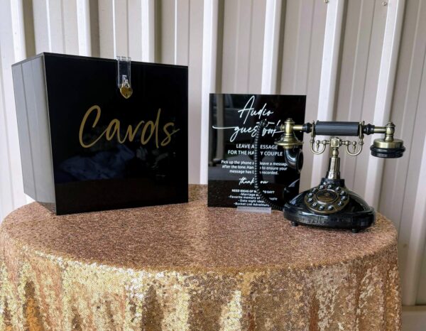 Black Traditional Guest Audio Phone With Sign
