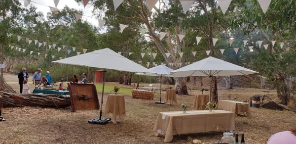 Hessian cocktail tablecloth