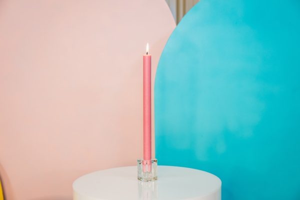Glass taper candle holder