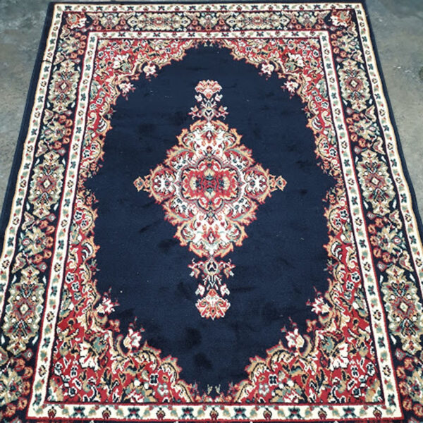 Navy, red and cream medium rug