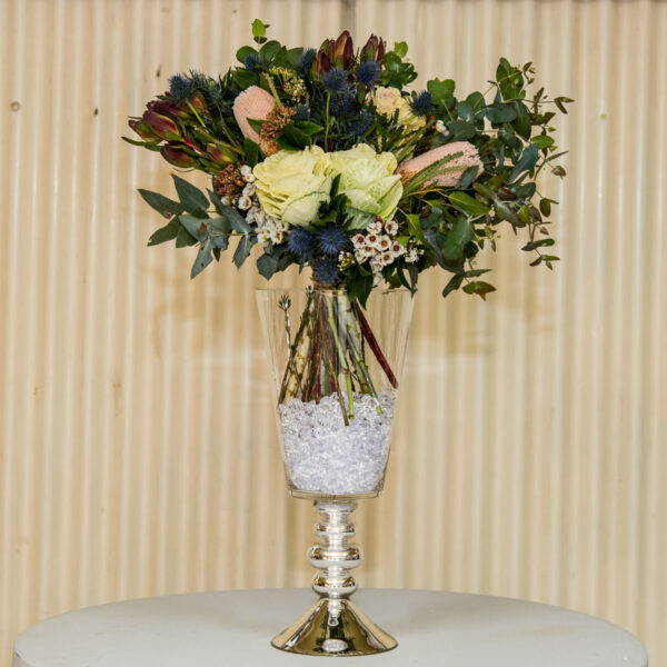 Silver stem vase