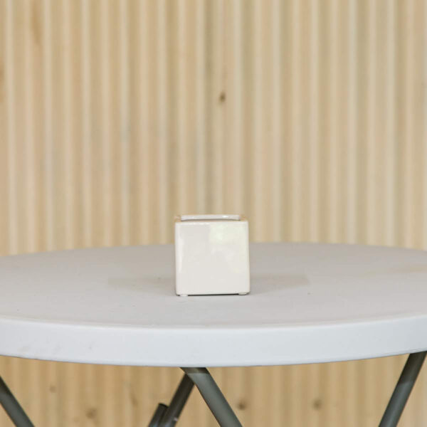White gloss cube vase