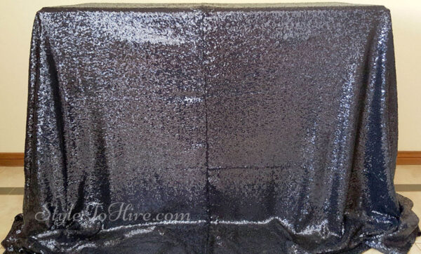 Navy sequin tablecloth