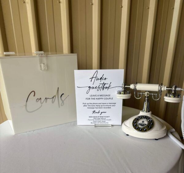 White Traditional Guest Audio Phone With Sign