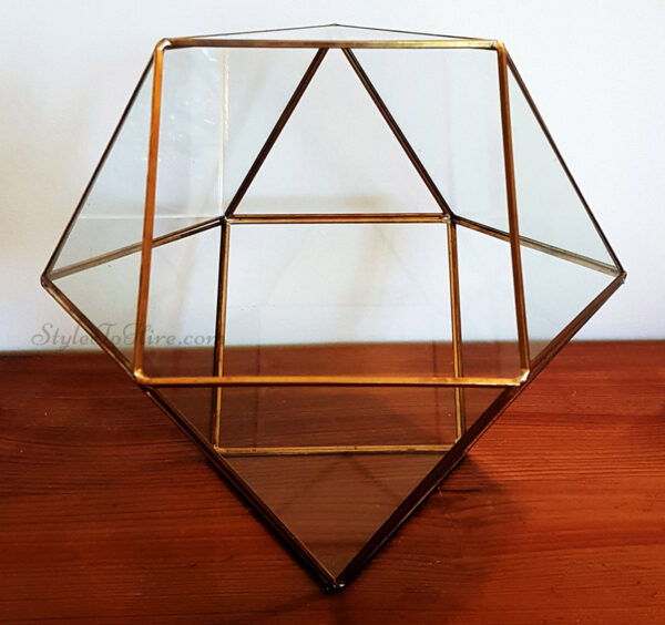 Gold large glass terrarium