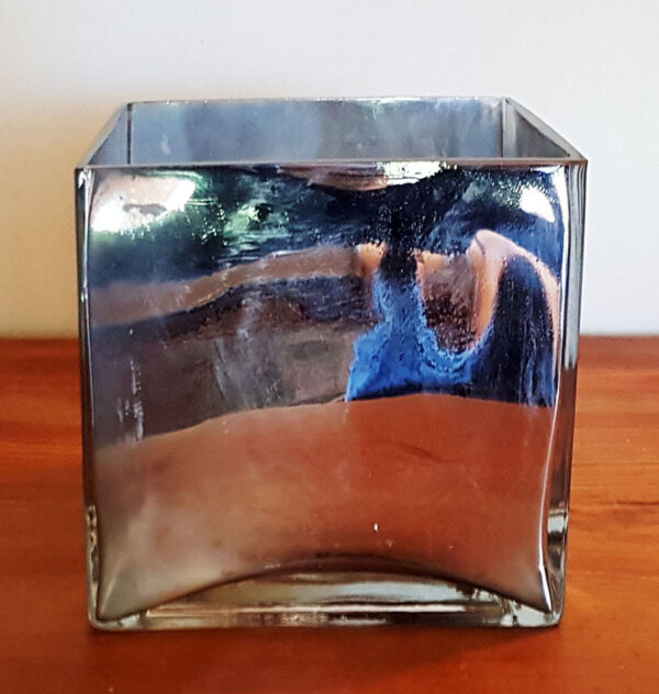 Square mirrored vase