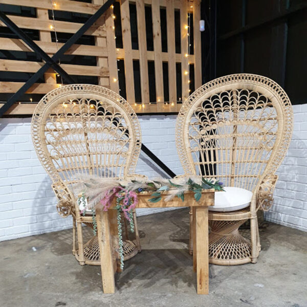 Boho signing chairs and table combo