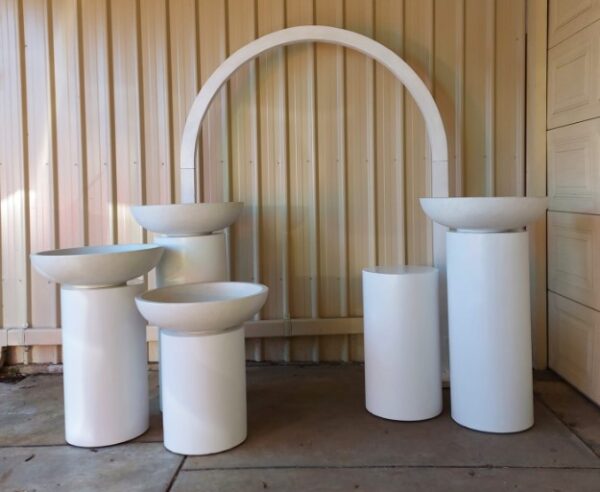 Plinths with urns