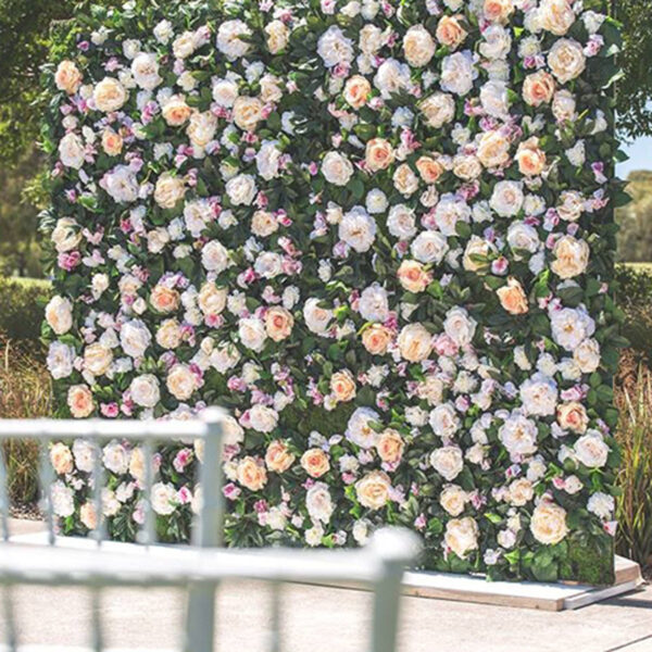 Pastel with greenery wall