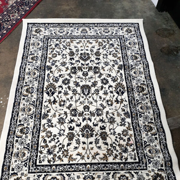 White and navy carpet