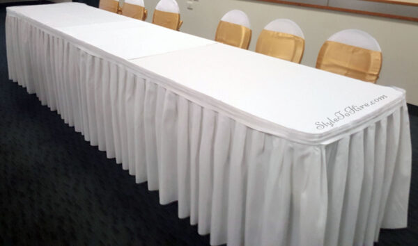 White bridal skirting