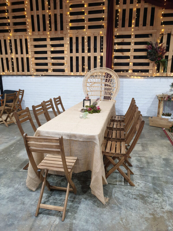 Hessian 8 foot trestle tablecloth